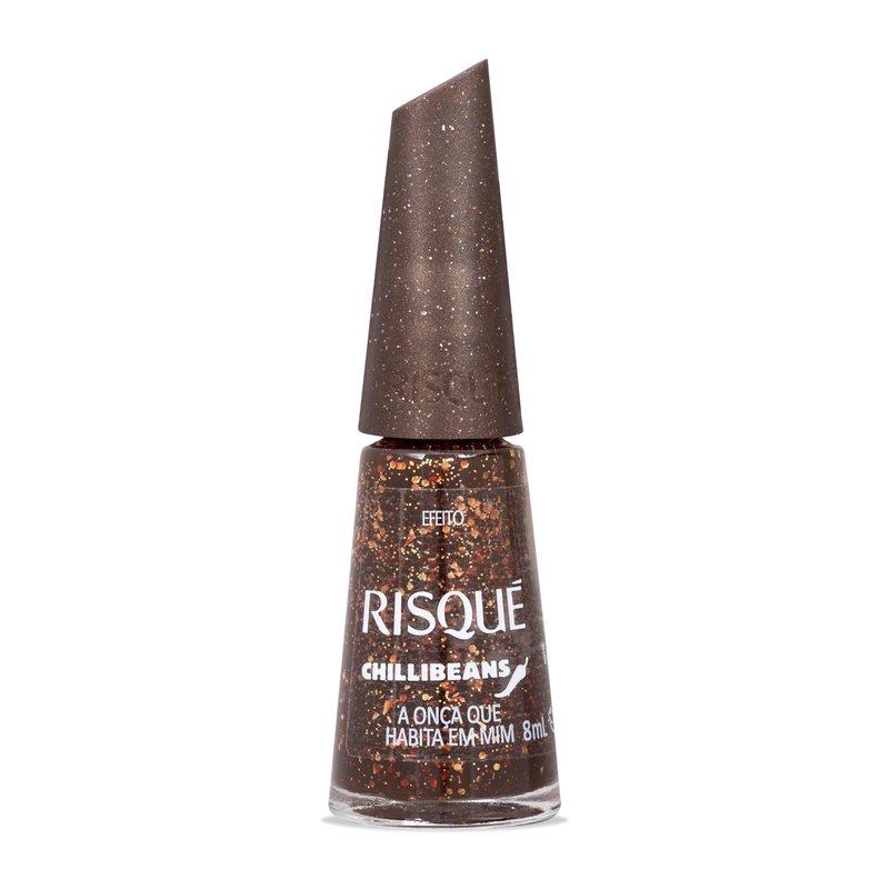 Encontraproduto.com.br - Esmalte Marrom Risqué & Chilli Beans A Onça que Habita em Mim Efeito 8ml