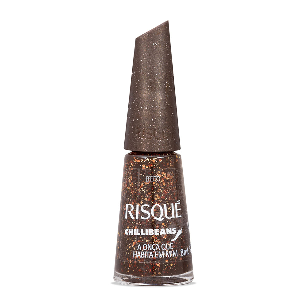 Esmalte Marrom Risqué & Chilli Beans A Onça que Habita em Mim Efeito 8ml