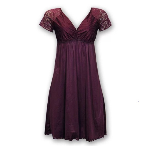 Encontraproduto.com.br - Camisola Com Renda 50 Demillus Vinho