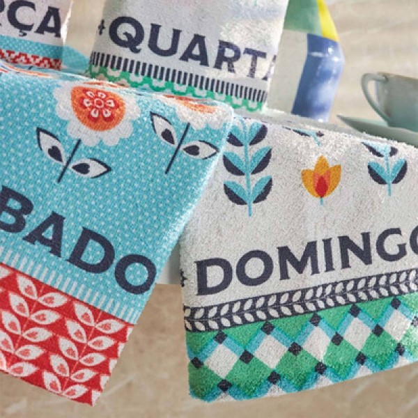 Pano de Copa Lepper Estampado Semaninha Pop 40cm x 60cm 7 Peças