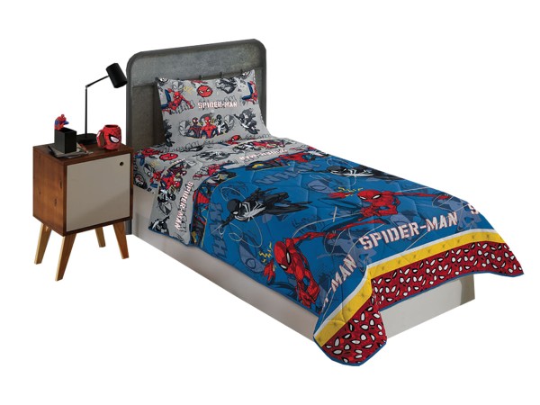 Encontraproduto.com.br - Edredom Homem Aranha Dupla Face Infantil Lepper - 01 Peça