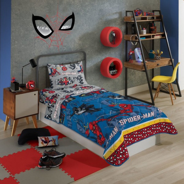 Encontraproduto.com.br - Edredom Homem Aranha Dupla Face Infantil Lepper - 01 Peça