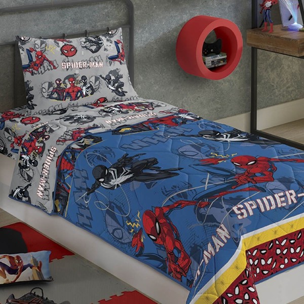 Encontraproduto.com.br - Edredom Homem Aranha Dupla Face Infantil Lepper - 01 Peça