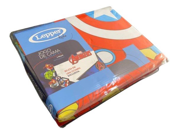 Encontraproduto.com.br - Jogo de Cama Lepper Avengers Com 3 Peças