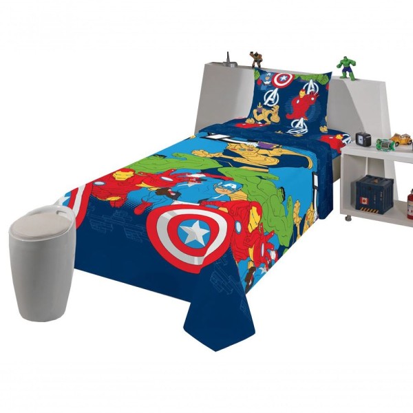 Encontraproduto.com.br - Jogo de Cama Lepper Avengers Com 3 Peças