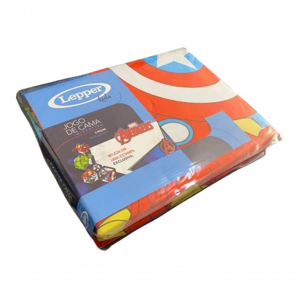 Encontraproduto.com.br - Jogo de Cama Lepper Avengers Com 3 Peças