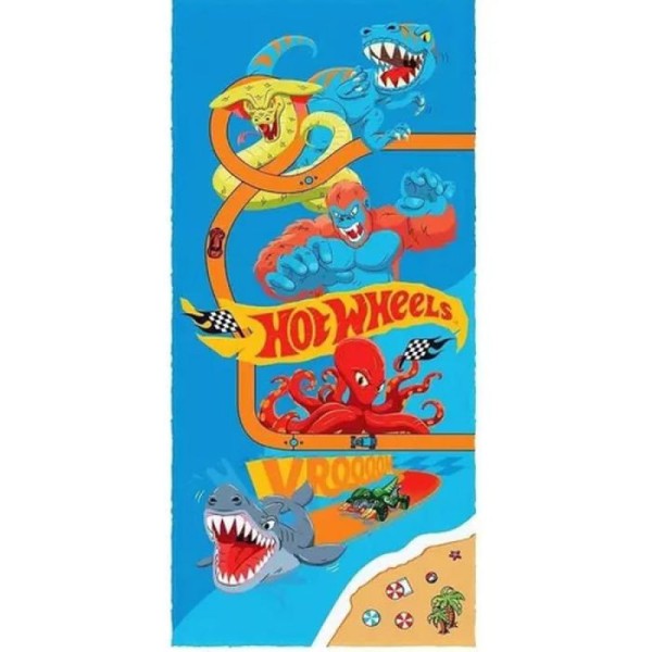 Encontraproduto.com.br - Toalha de Banho Lepper Aveludada Estampa Hot Wheels Sortido Unidade 0,60 x 1,20m 61716