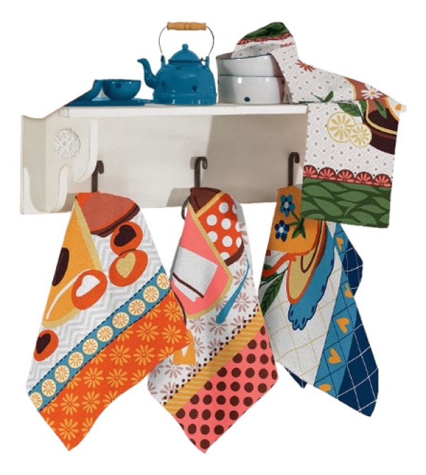Pano de Prato Copa Lepper Estampado Napolitano 40cm x 60cm 7 Peças