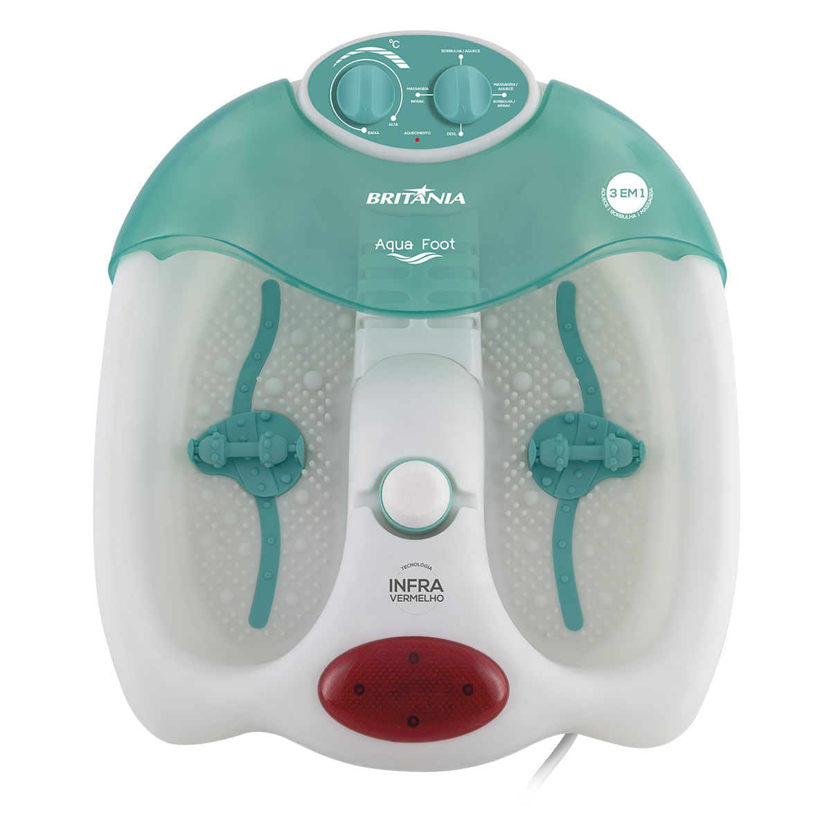 Encontraproduto.com.br - Hidromassageador Para Os Pés Britânia Aqua Foot 400W Até 30°C 127V Branco