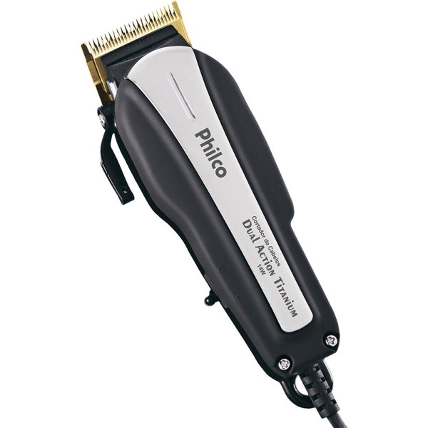 Encontraproduto.com.br - Máquina de Cortar Cabelo Philco Dual Action Titanium com Acessórios 220V
