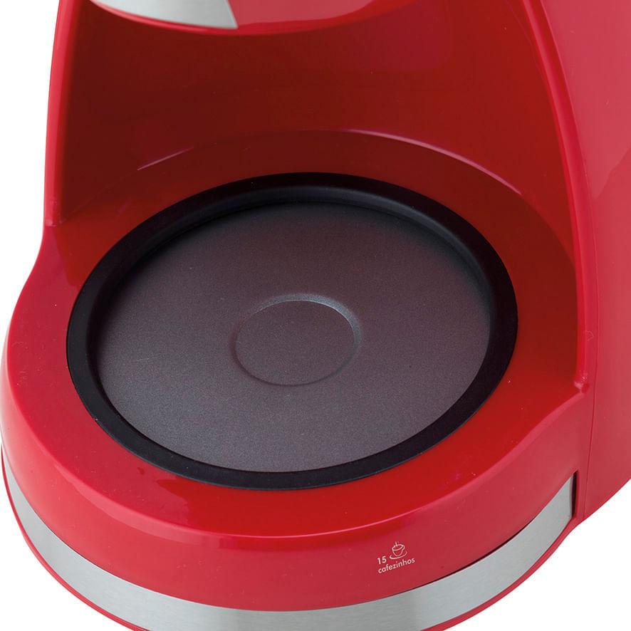 Encontraproduto.com.br - Cafeteira Britânia CP15 Vidro Vermelha com Inox