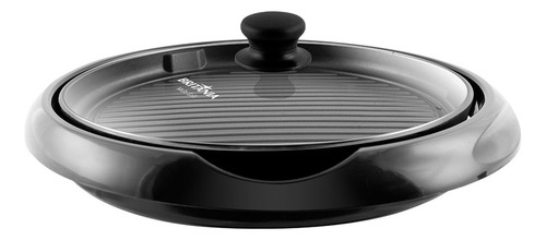 Encontraproduto.com.br - Multi Grill Britânia BPE02 Redondo Antiaderente com Chapa e Coletor de Gordura 1000W Preto