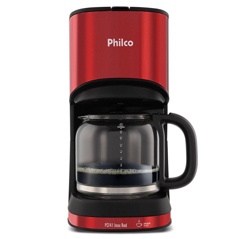 Encontraproduto.com.br - Cafeteira Philco  Inox Red Pcf41 Cor Vermelho/Preto 127V