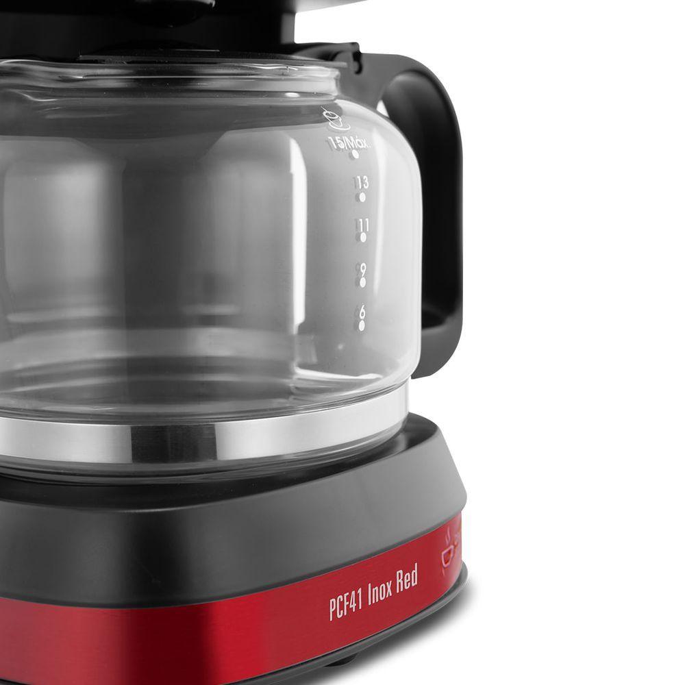 Encontraproduto.com.br - Cafeteira Philco  Inox Red Pcf41 Cor Vermelho/Preto 127V