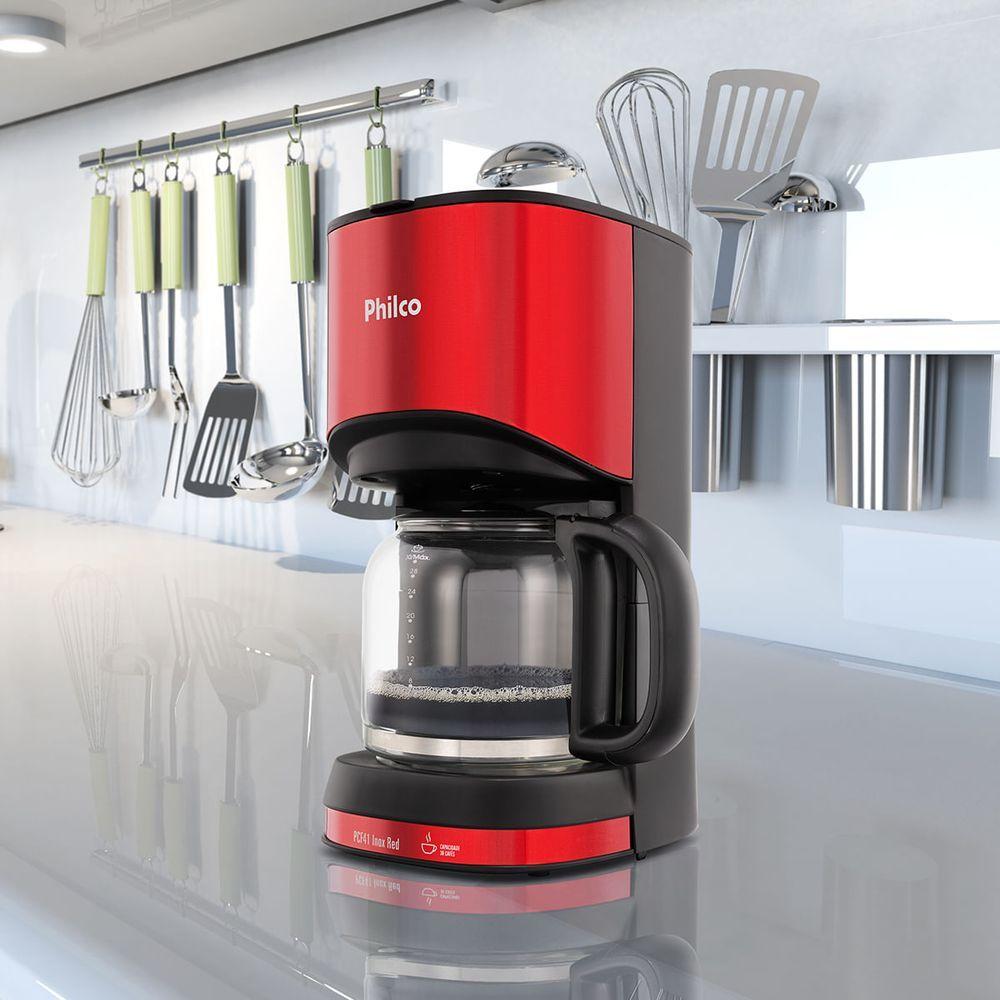 Encontraproduto.com.br - Cafeteira Philco  Inox Red Pcf41 Cor Vermelho/Preto 127V