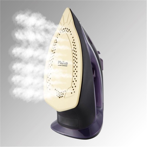 Encontraproduto.com.br - Ferro De Passar A Vapor Base Cerâmica Com Spray Philco Pfv2100rx Nano Ceramic Roxo 220v
