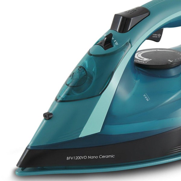 Encontraproduto.com.br - Ferro de Passar Ã  Vapor BritÃ¢nia BFV1200VD Nano Ceramic Verde e Preto 110V