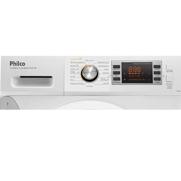 Encontraproduto.com.br - Lava e Seca Inverter Philco 12kg Branca PLS12B - 127 Volts