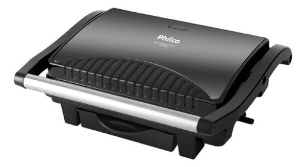 Sanduicheira E Grill Philco Press Titanium Inox Pgr08t Cor Preto 220V
