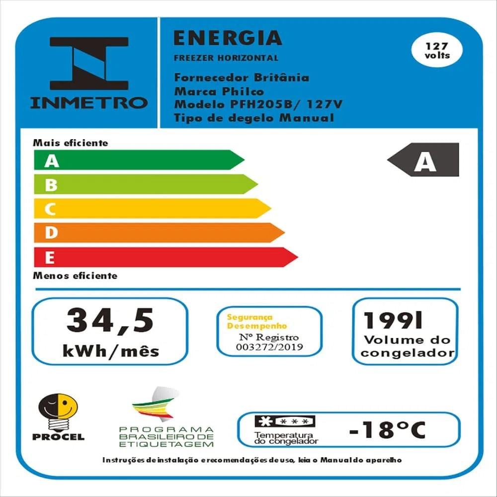 Encontraproduto.com.br - FREEZER HORIZONTAL 199L PHILCO PFH205B BRANCO 220V 2 EM 1