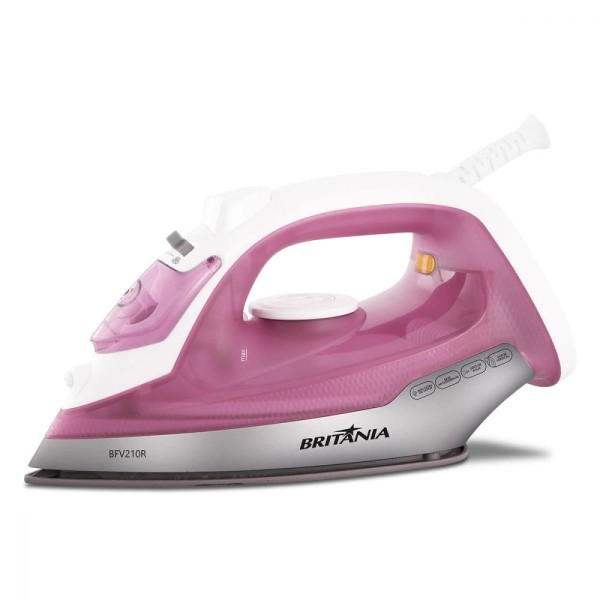 Ferro a Vapor Rosa Antiaderente Britânia 220v