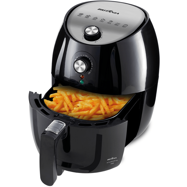 Encontraproduto.com.br - Fritadeira Elétrica sem Óleo Air Fryer Britânia BFR10PI Preto 4,1L com Timer