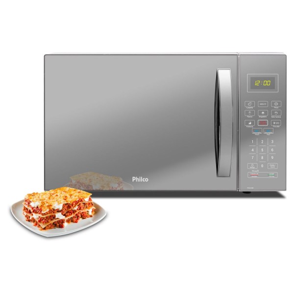 Encontraproduto.com.br - Micro-ondas Philco 32 Litros com Porta Espelhada Branco PMO33EB – 220 Volts
