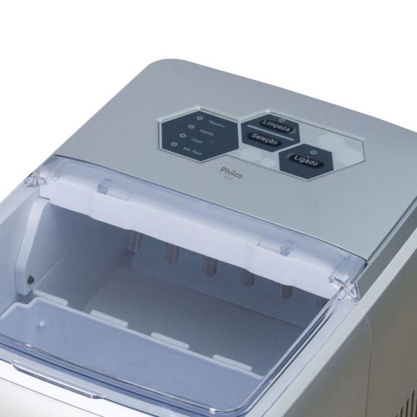 Encontraproduto.com.br - Máquina de Gelo Philco 22Kg Prata PMG02T - 220 Volts