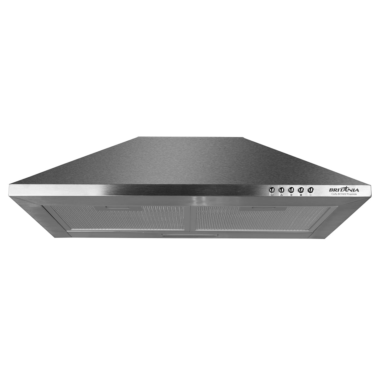 Encontraproduto.com.br - Coifa de Parede Britânia 60cm Depurador e Exaustor Pirâmide  Inox BCO65I - 220 Volts