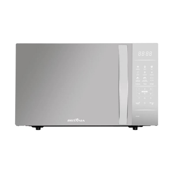 Encontraproduto.com.br - Micro-ondas Britânia 34 litros Porta Espelhada Branco BMO34EB - 220 Volts