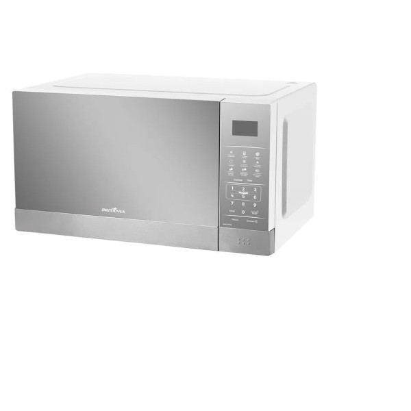 Encontraproduto.com.br - Micro-ondas Britânia 28 litros Inox Espelhado Branco BMO28IEB - 220 Volts
