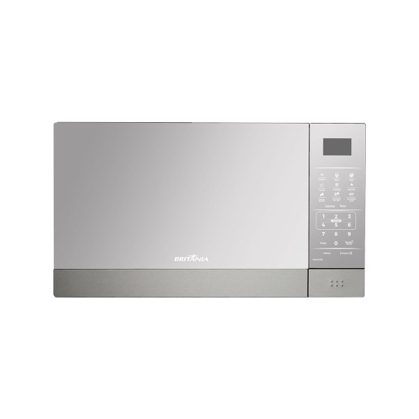 Encontraproduto.com.br - Micro-ondas Britânia 28 litros Inox Espelhado Branco BMO28IEB - 220 Volts