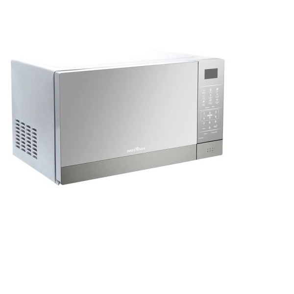 Encontraproduto.com.br - Micro-ondas Britânia 28 litros Inox Espelhado Branco BMO28IEB - 220 Volts