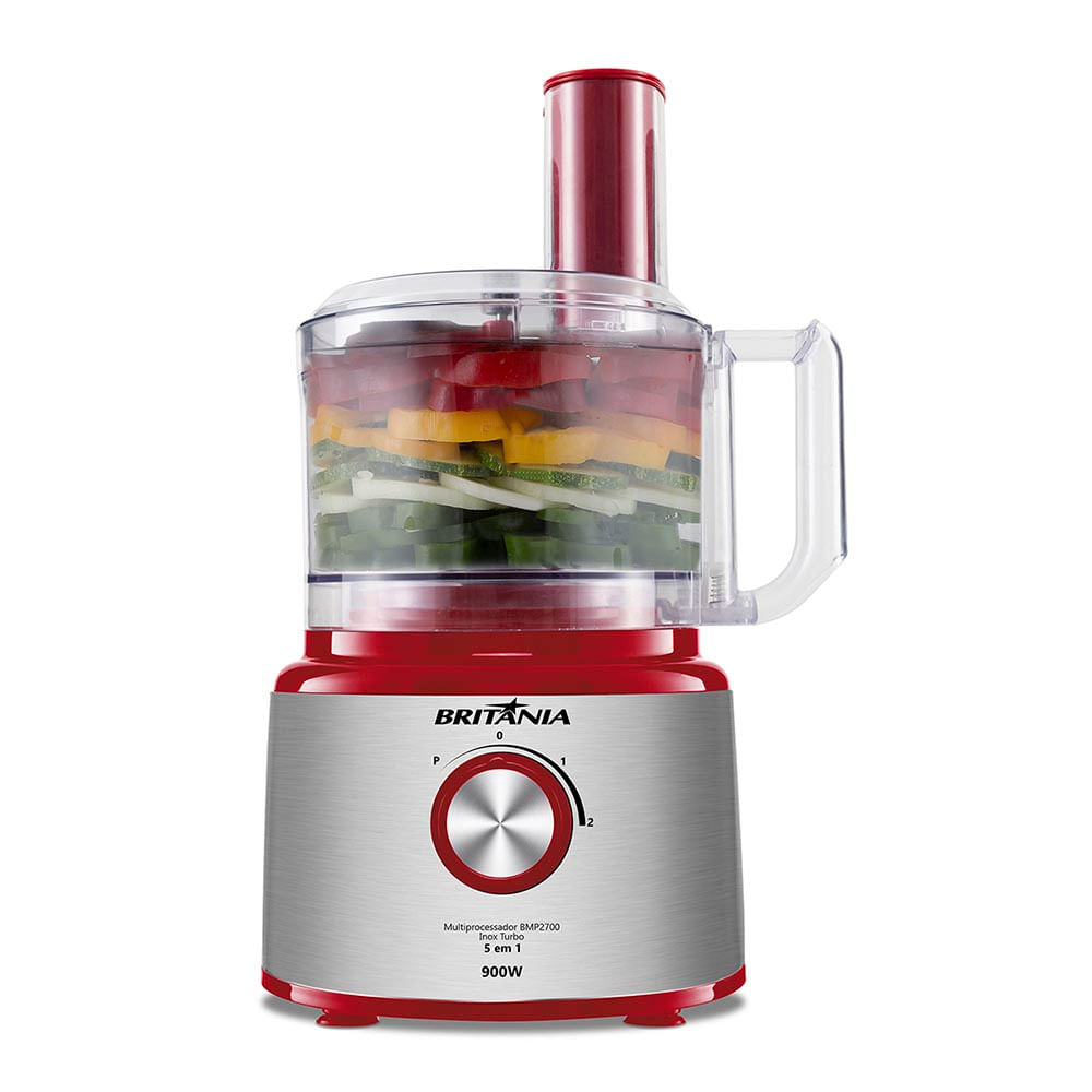 Encontraproduto.com.br - Multiprocessador Britânia BMP2700V 5 em 1 Inox Turbo 900W