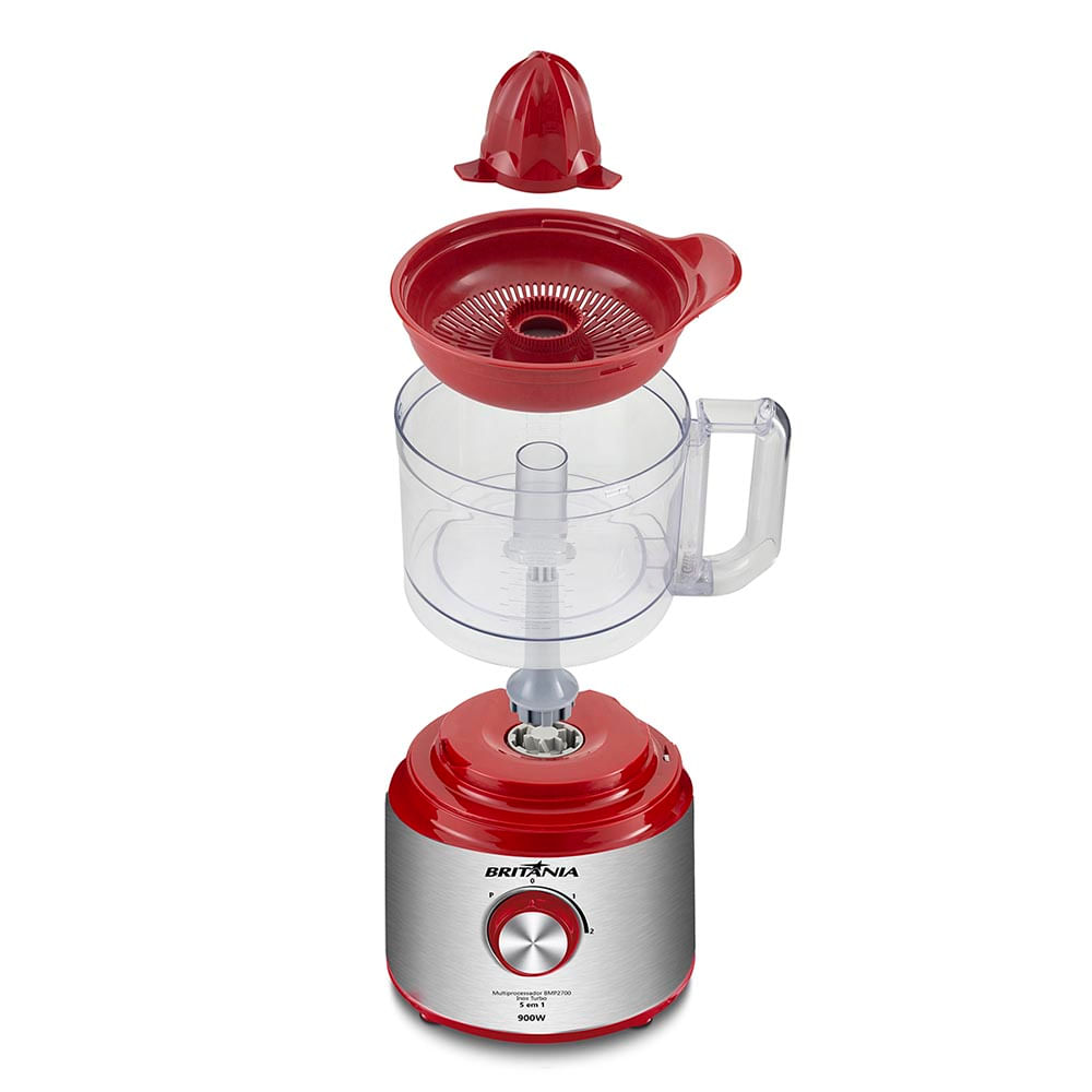 Encontraproduto.com.br - Multiprocessador Britânia BMP2700V 5 em 1 Inox Turbo 900W