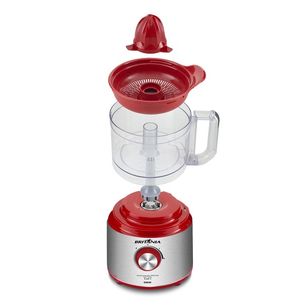 Encontraproduto.com.br - Multiprocessador Britânia BMP2700V 5 em 1 Inox Turbo 900W 220V