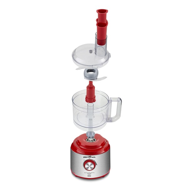 Encontraproduto.com.br - Multiprocessador Britânia BMP2700V 5 em 1 Inox Turbo 900W 220V