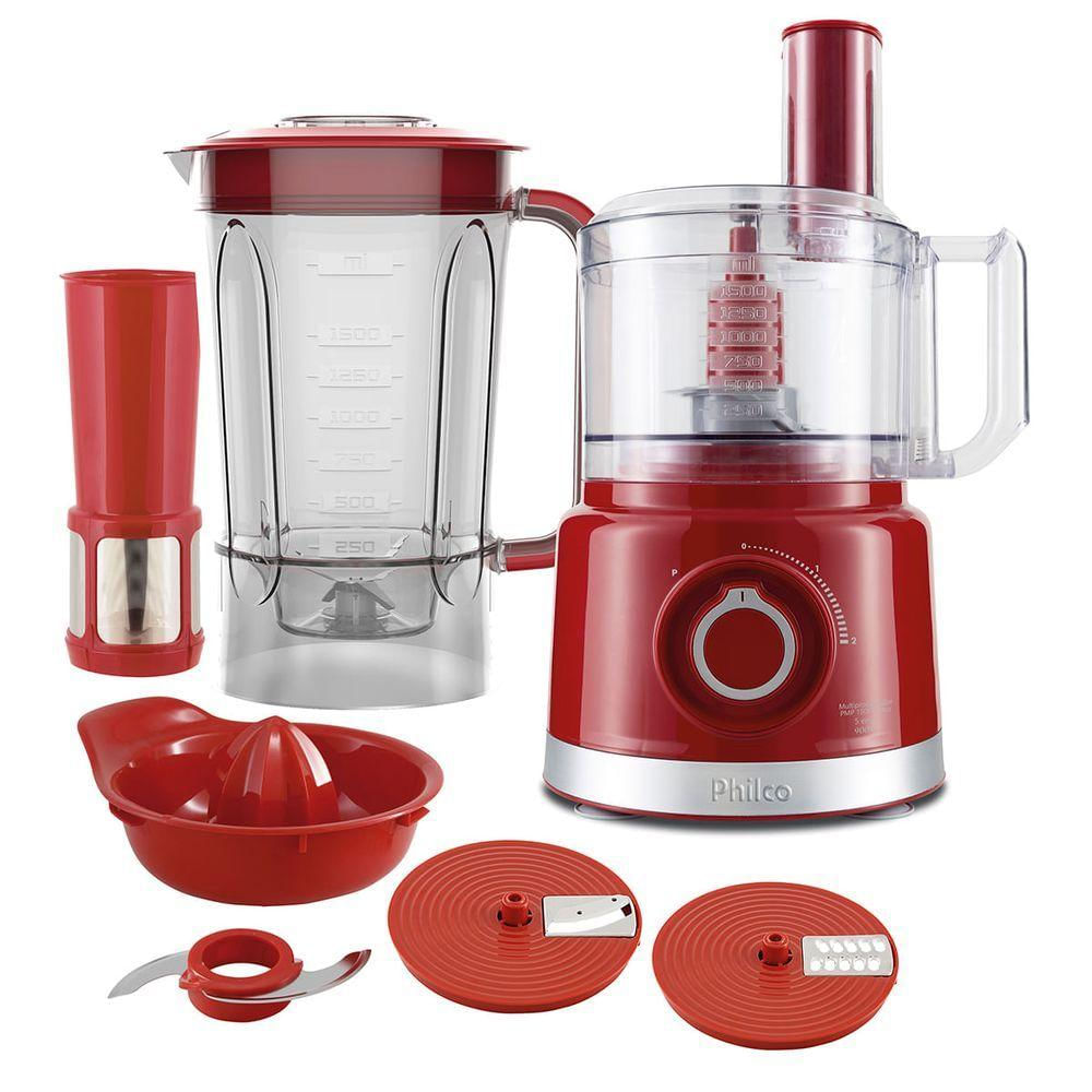 Encontraproduto.com.br - Multiprocessador Philco Turbo Vermelho PMP1500V - 127 Volts