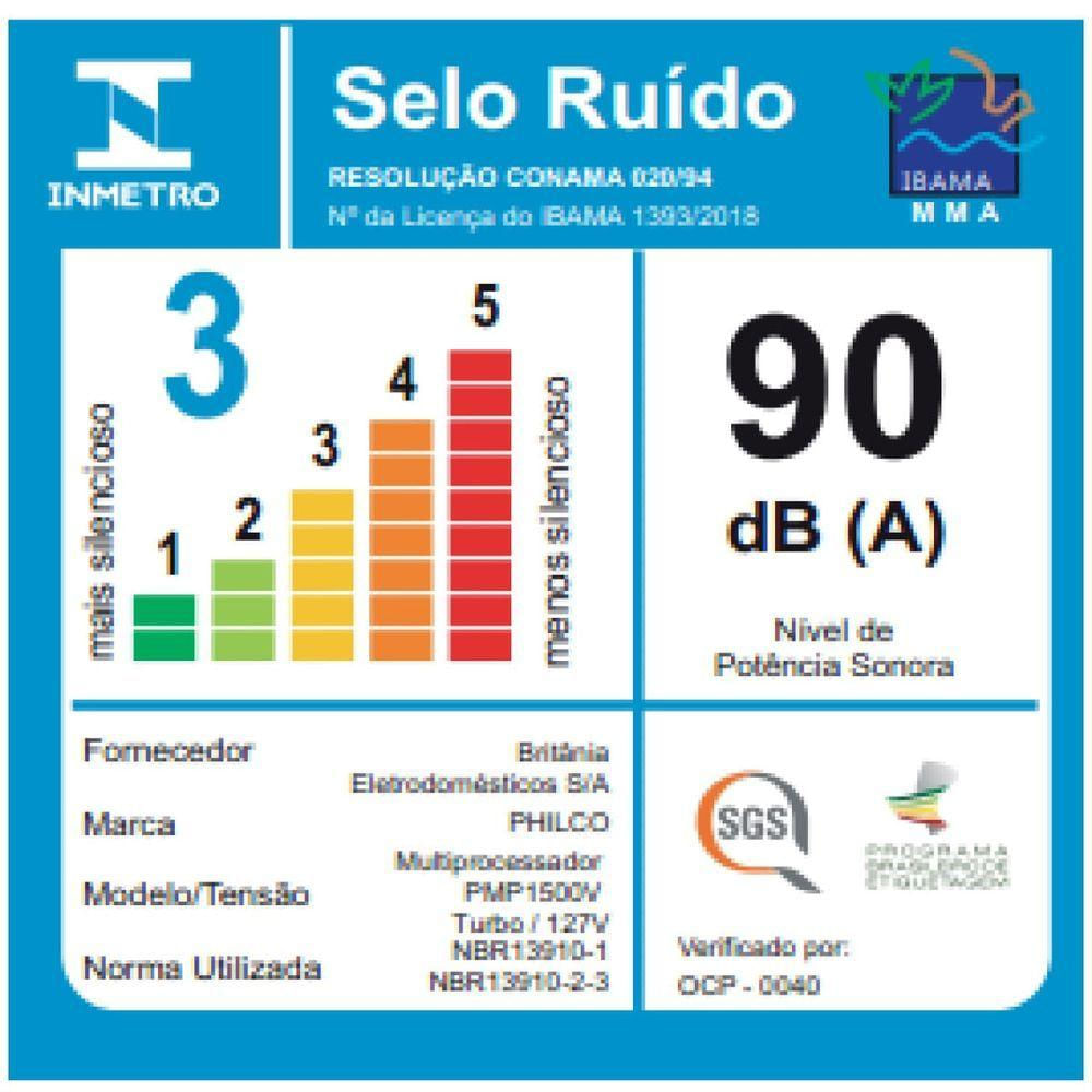 Encontraproduto.com.br - Multiprocessador Philco Turbo Vermelho PMP1500V - 127 Volts
