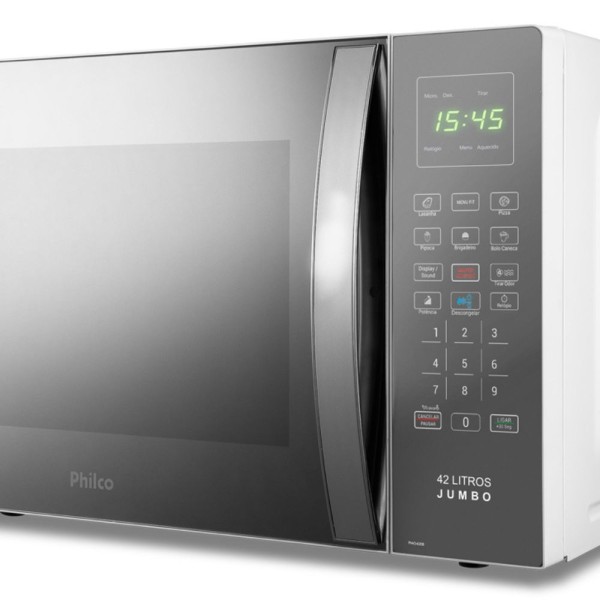 Encontraproduto.com.br - Micro-Ondas Philco 42L PMO42EB Branco Espelhado