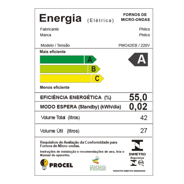 Encontraproduto.com.br - Micro-ondas PMO42EB 42L Philco Espelhado 220V