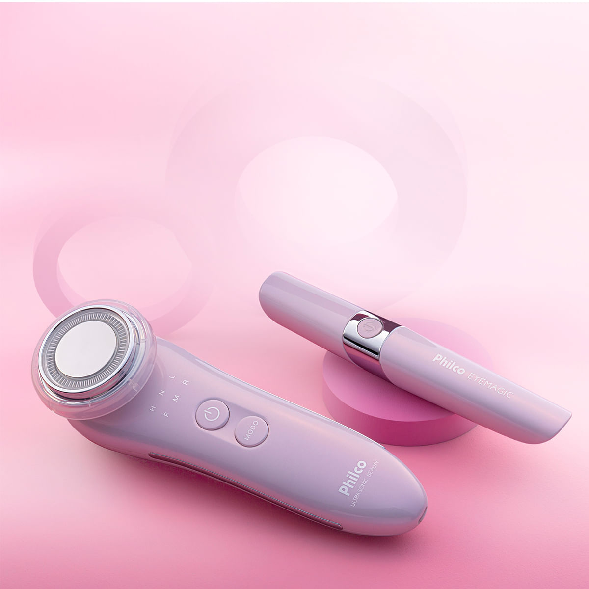 Encontraproduto.com.br - Kit Philco Ultrasonic Beauty PTE02 e Eyemagic PTE03 Branco Bivolt