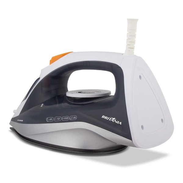 Encontraproduto.com.br - Ferro a Vapor Britânia Base Antiaderente Branco e Cinza BFV2000B – 127 Volts