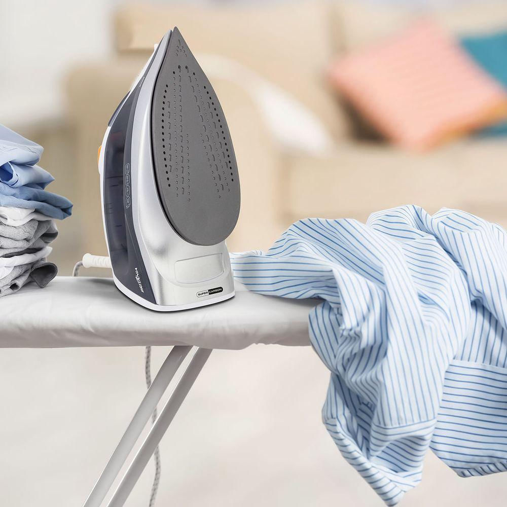 Encontraproduto.com.br - Ferro a Vapor Britânia Base Antiaderente Branco e Cinza BFV2000B – 127 Volts