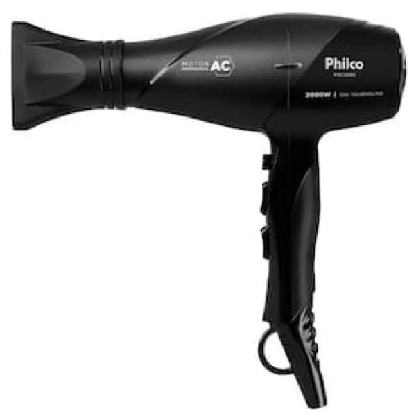 Secador de Cabelos Philco PSC3050 com Íon Tourmaline Motor AC Profissional Preto  2000W
