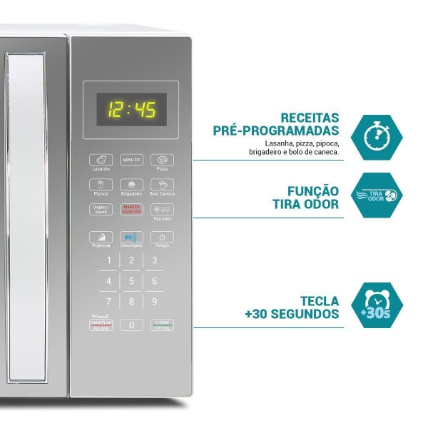 Encontraproduto.com.br - Micro-ondas Philco Pmo38e 33l 1400w Espelhado/branco 127v