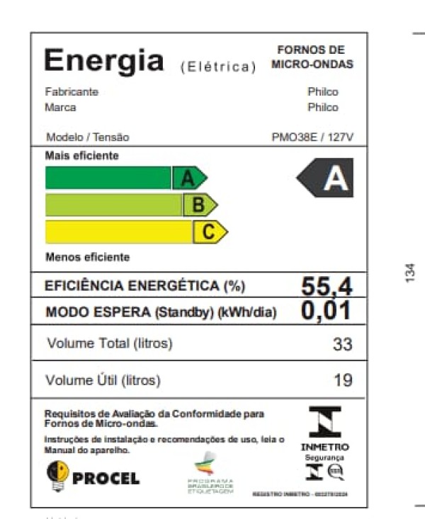 Encontraproduto.com.br - Micro-ondas Philco Pmo38e 33l 1400w Espelhado/branco 127v