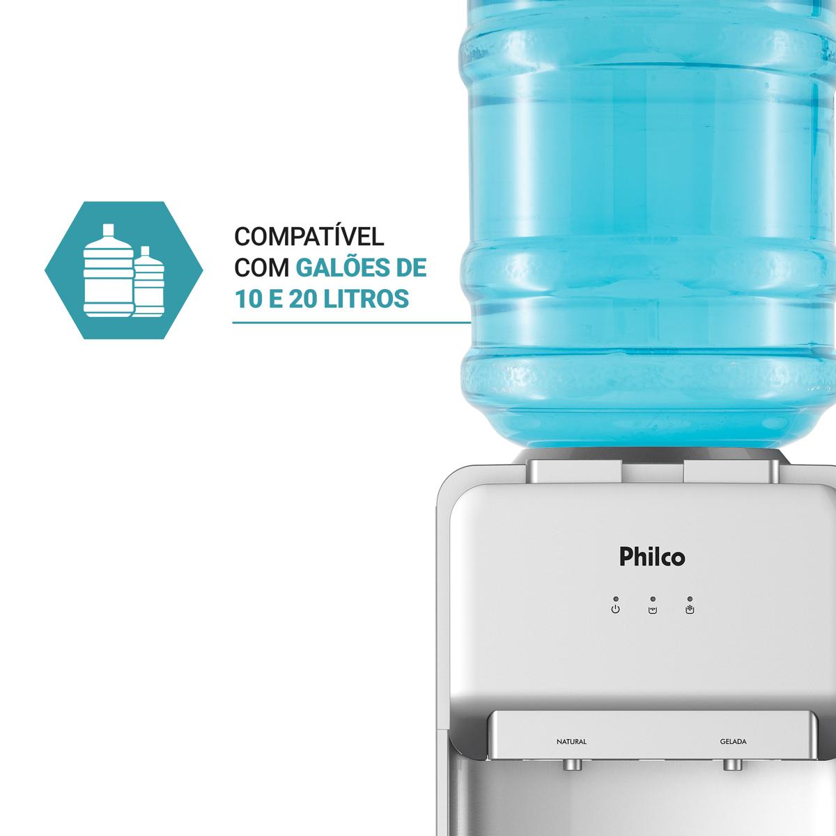 Encontraproduto.com.br - Bebedouro Philco 20 Litros PBE18 Água Natural e Gelada 220V