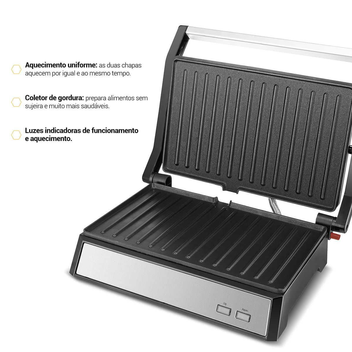 Encontraproduto.com.br - Grill Philco 2 em 1 PGR32 Chapa com Abertura 180°