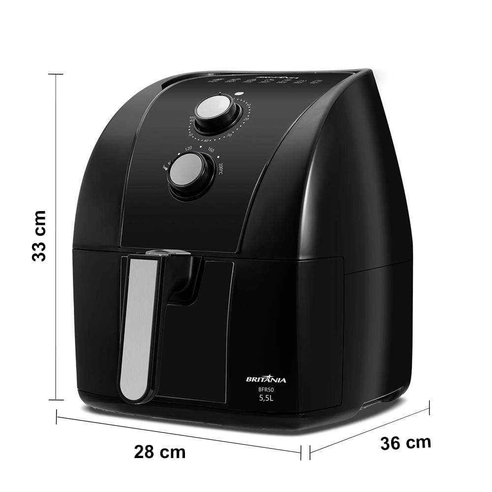 Encontraproduto.com.br - Fritadeira Elétrica Air Fryer Britânia5,5L BFR50